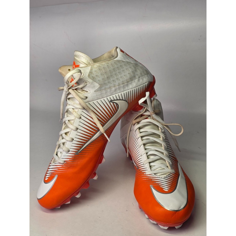 Nike Vapor Men's Cleats Size 15 UK 14 EU 49.5 White Orange Speed 2 TD CF Shoes